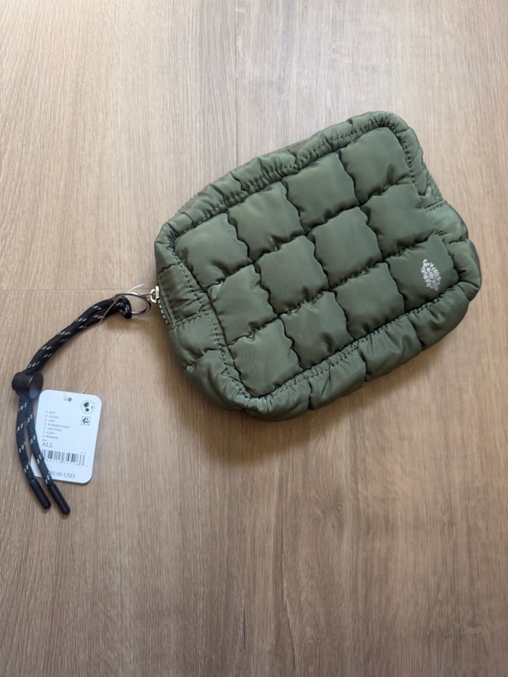 FP Movement by Free People Olive Quilted Wristlet Zipper Pouch